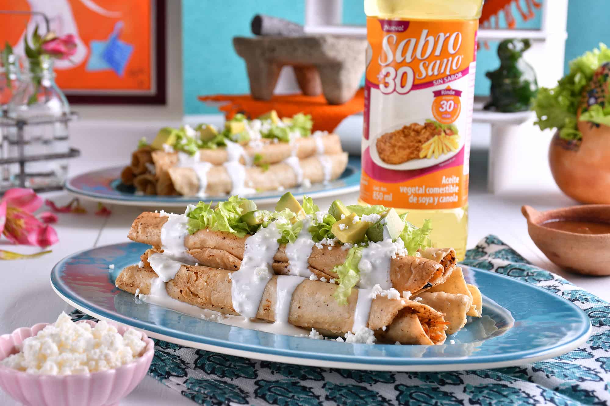 Flautas de Pollo con Papa Sabrosano +30